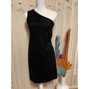 Vince Black One-Shoulder Dress